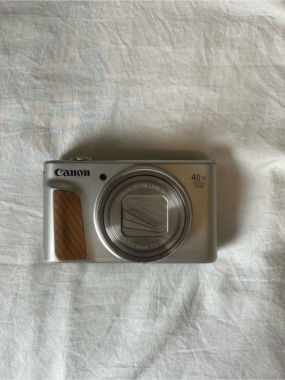 Canon Silver Compact Camera with Brown Grip Accent - 40x Zoom